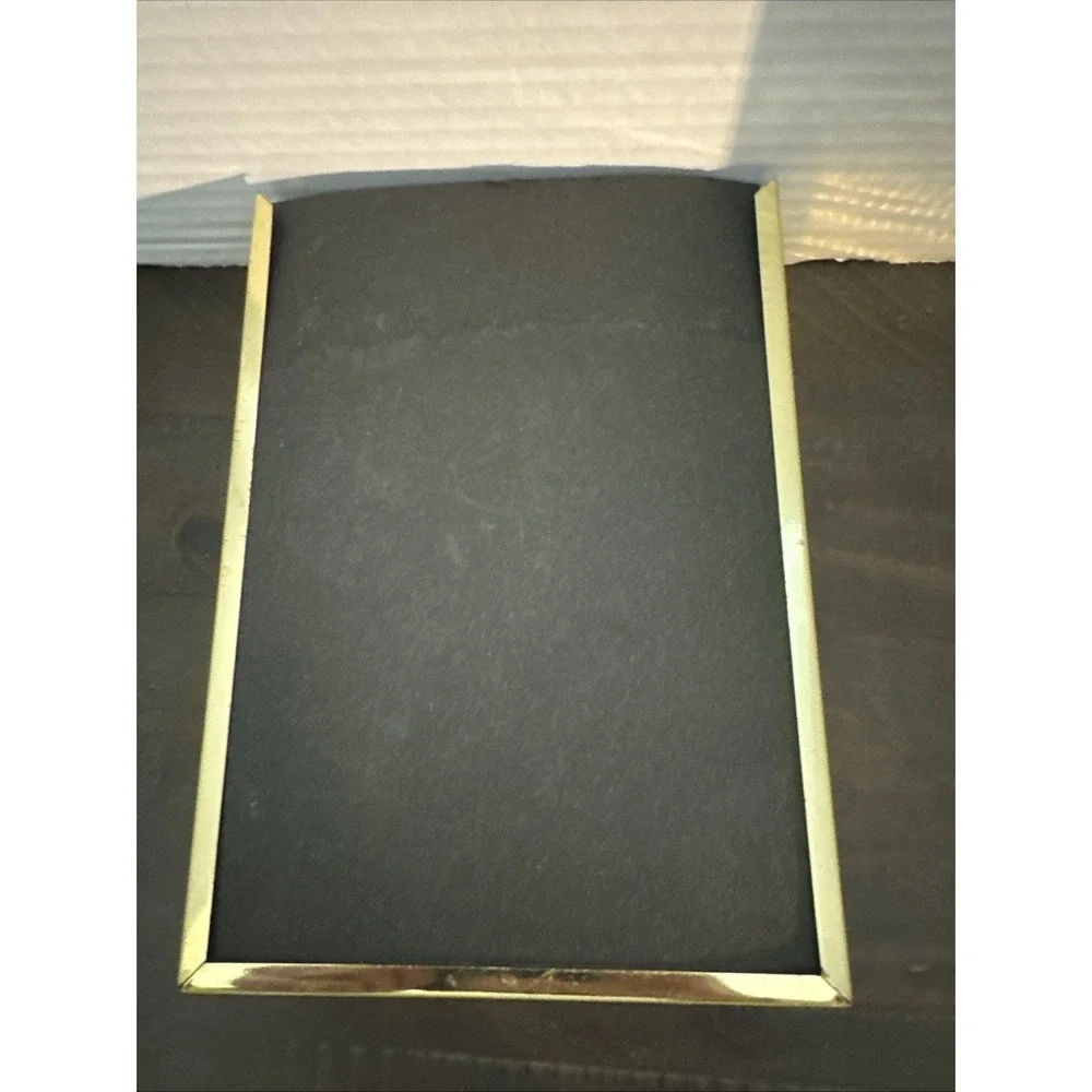 Vtg‎ 70s Brass Standing Double Bifold Picture Frame Oval Matte Gold Tone 5X7